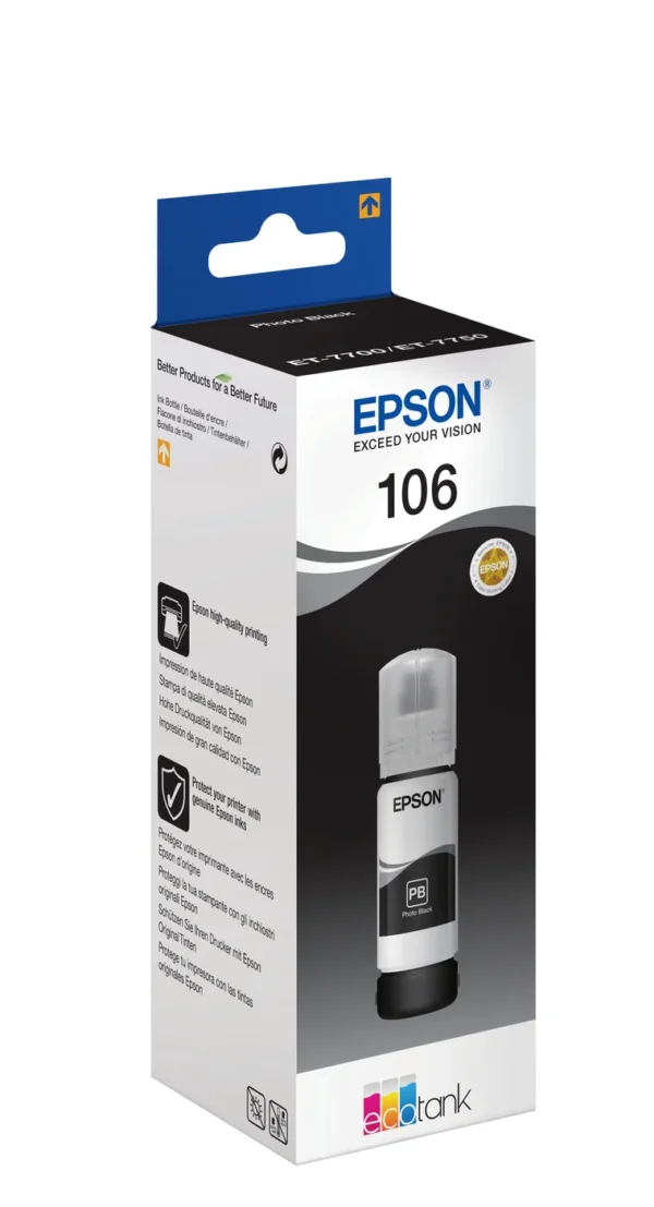 Epson 106 EcoTank Photo Black Ink Bottle — C13T00R140