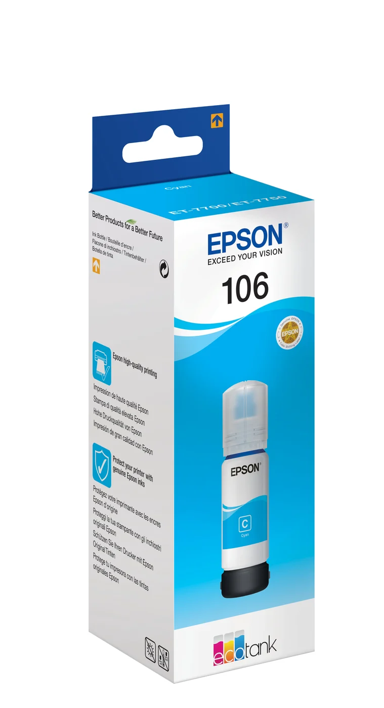Epson 106 EcoTank Cyan Ink Bottle — C13T00R240