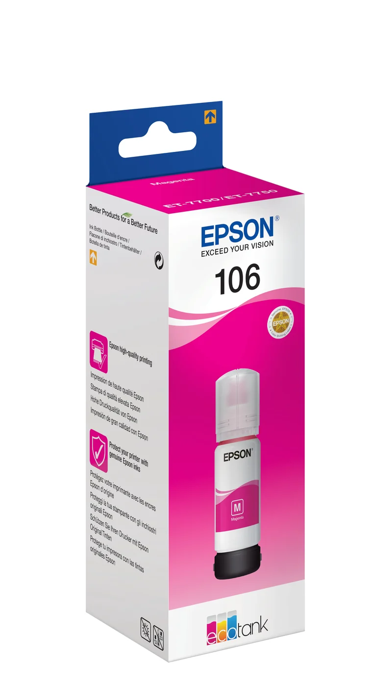 Epson 106 EcoTank Magenta Ink Bottle — C13T00R340
