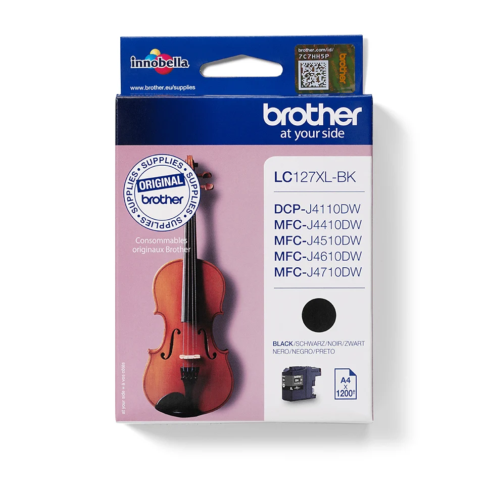 Brother LC127XLBK глава и патрон за мастиленоструен принтер 1 броя Оригинал Екстра (супер) висок добив Черен