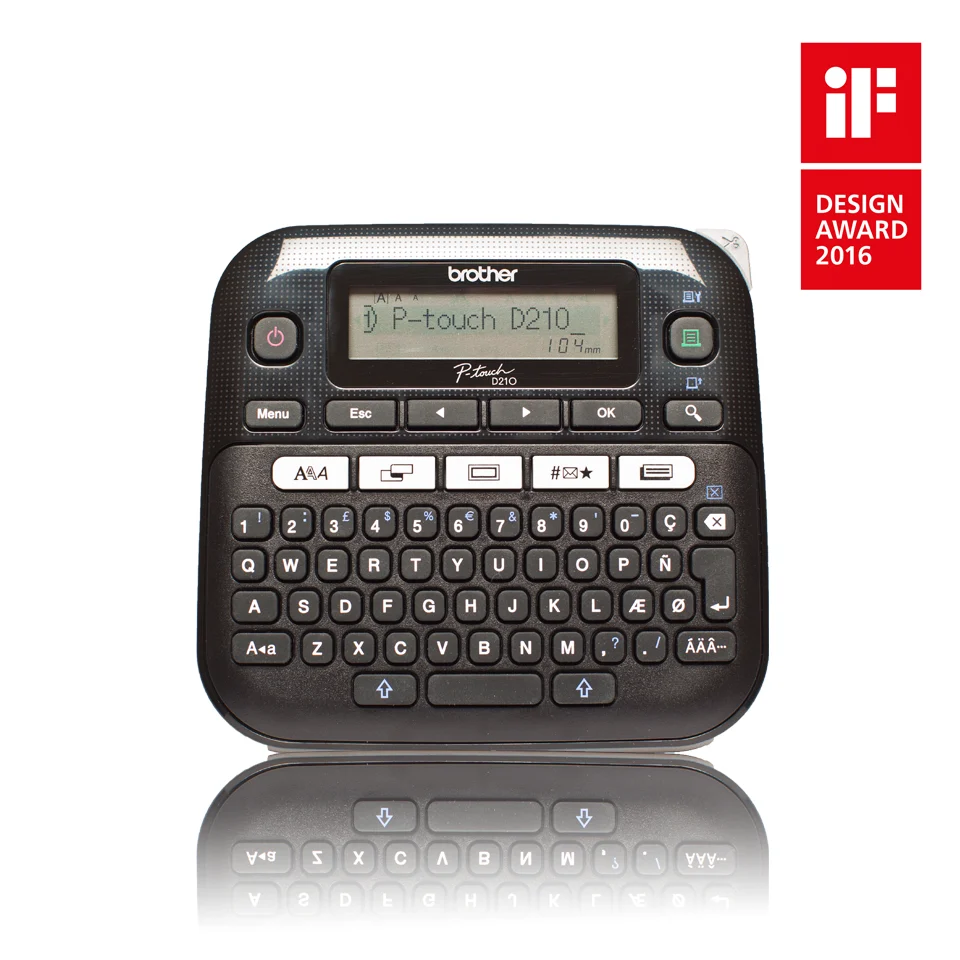 Brother PT-D210 принтер за етикети Термичен трансфер 180 x 180 DPI 20 мм/сек QWERTY — PTD210YJ1