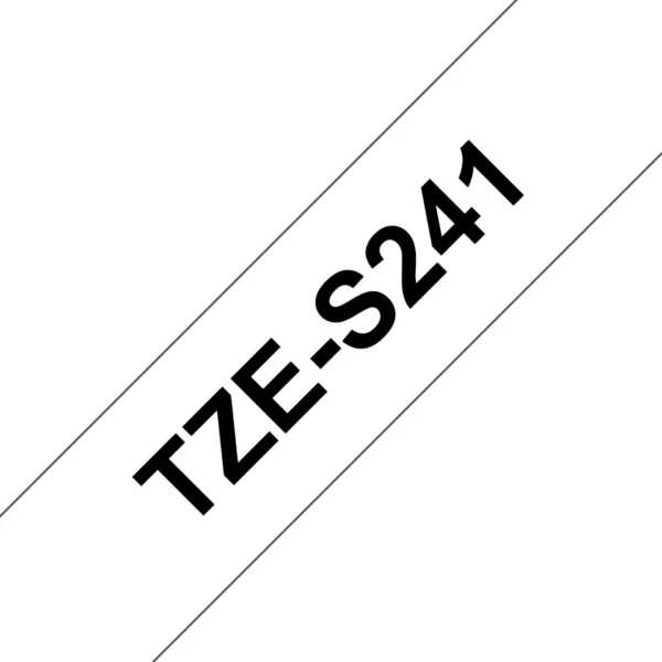 Brother TZE-S241 етикетна лента Черен на бял фон TZ — TZES241