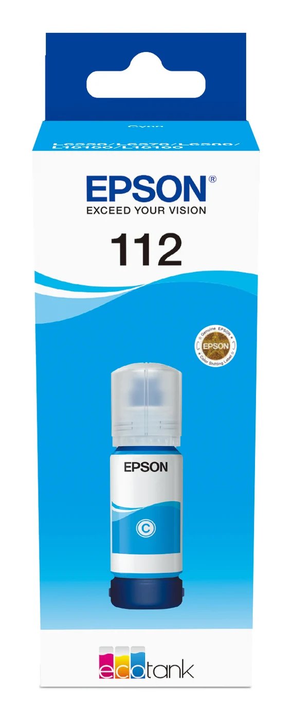 Epson 112 EcoTank Pigment Cyan ink bottle — C13T06C24A