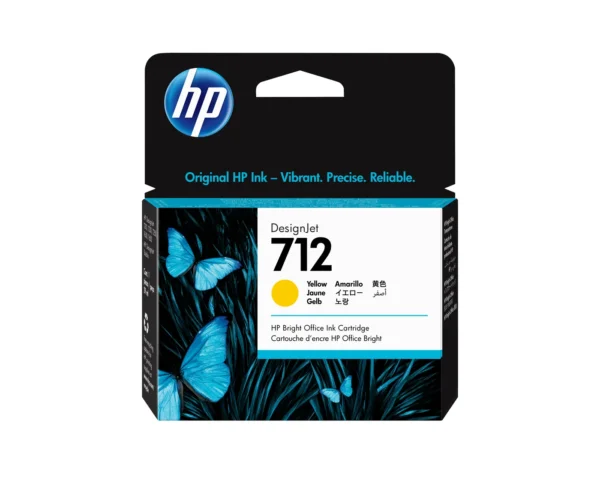 HP 712 29-ml Yellow DesignJet Ink Cartridge — 3ED69A