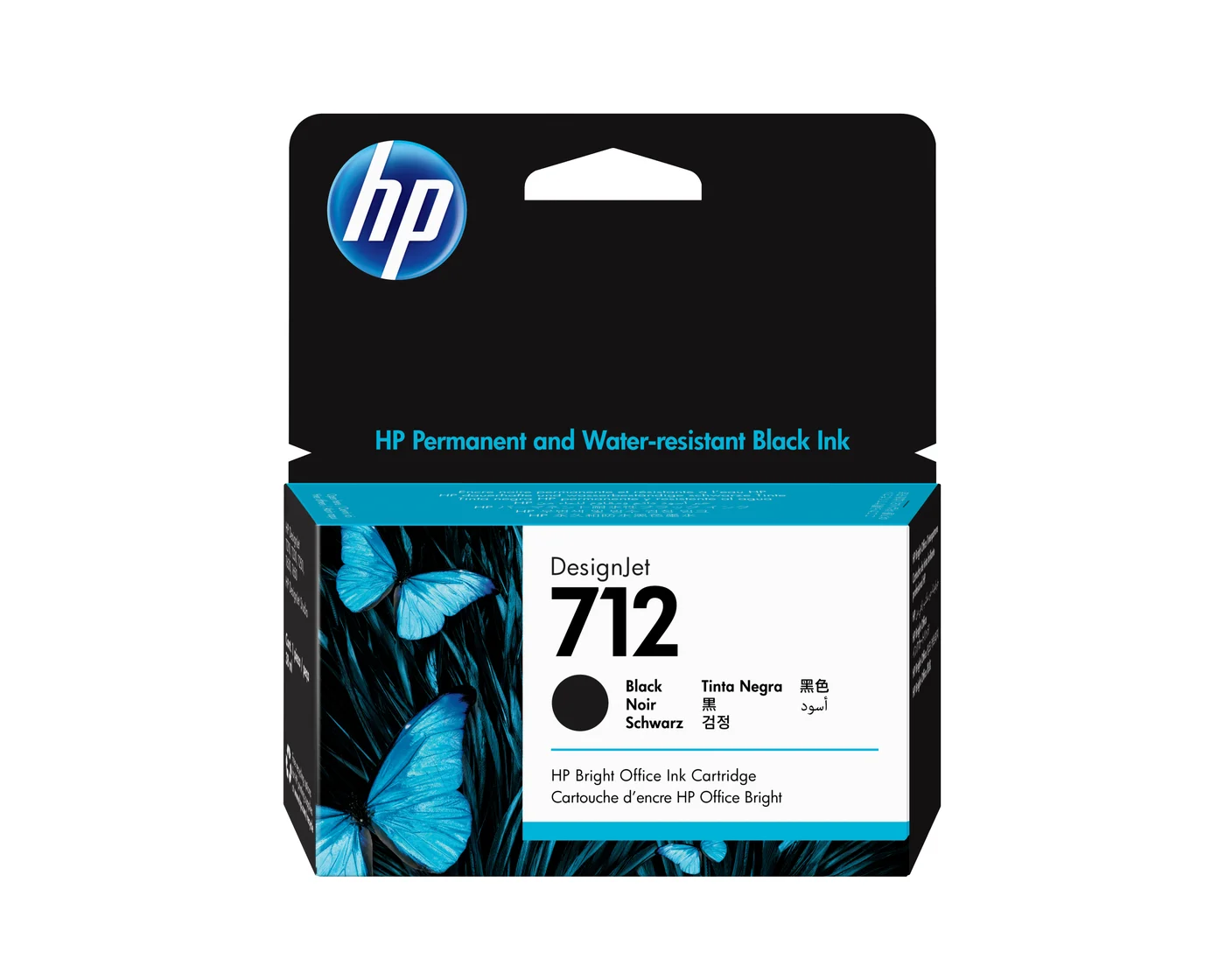 HP 712 38-ml Black DesignJet Ink Cartridge — 3ED70A