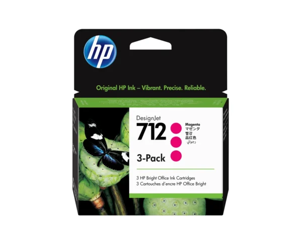 HP 712 3-pack 29-ml Magenta DesignJet Ink Cartridge — 3ED78A