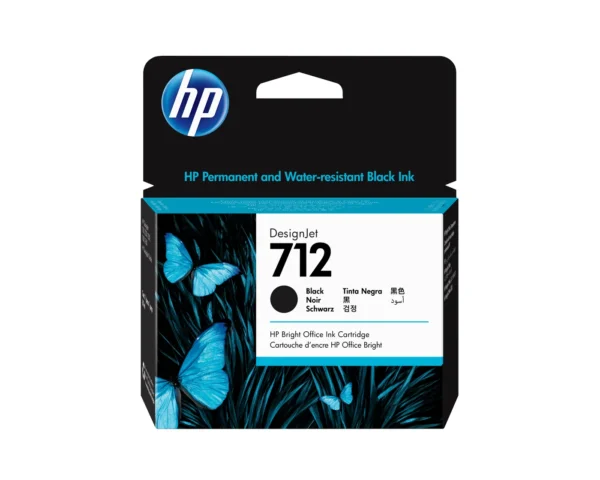 HP 712 80-ml Black DesignJet Ink Cartridge — 3ED71A