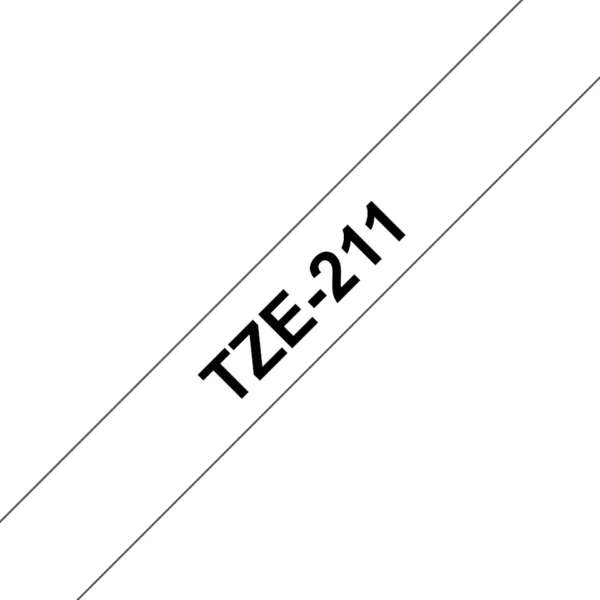 Brother TZe-211 етикетна лента Черен на бял фон — TZE211