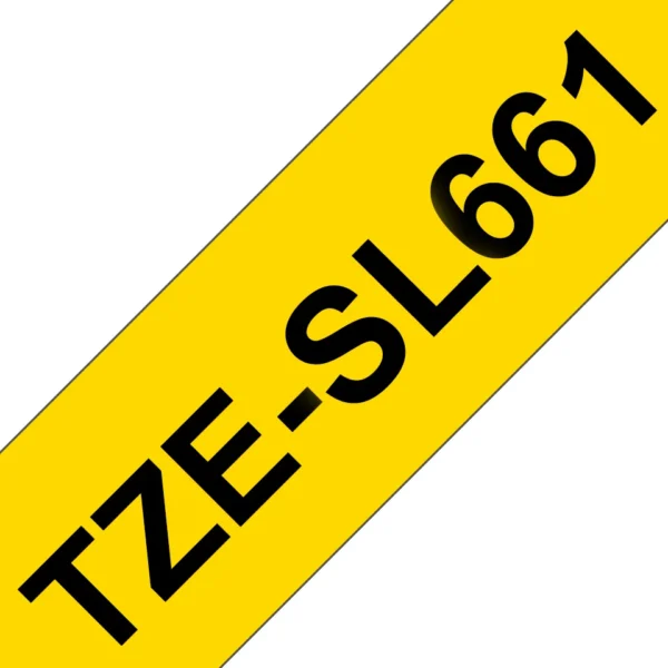Brother TZE-SL661 етикетна лента Черен на жълт фон — TZESL661