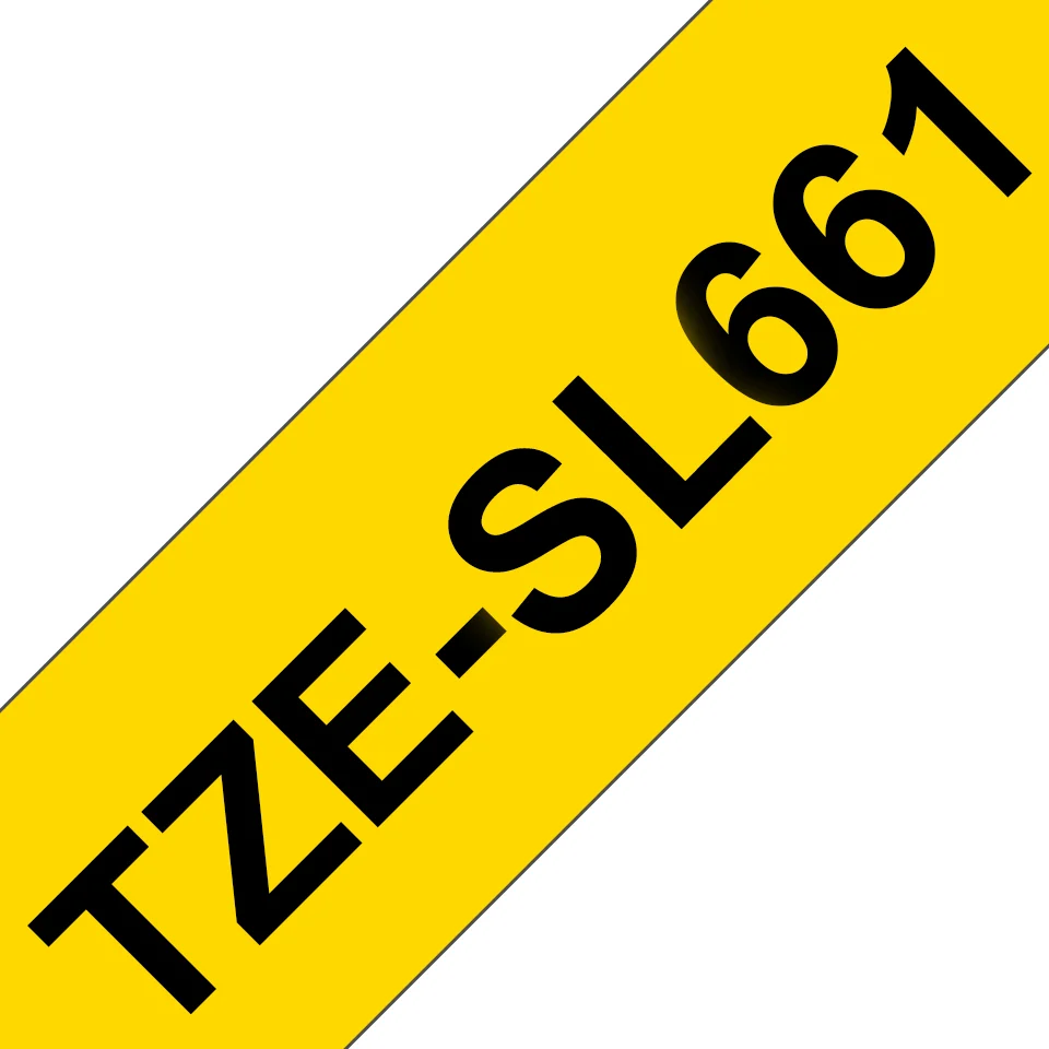 Brother TZE-SL661 етикетна лента Черен на жълт фон — TZESL661