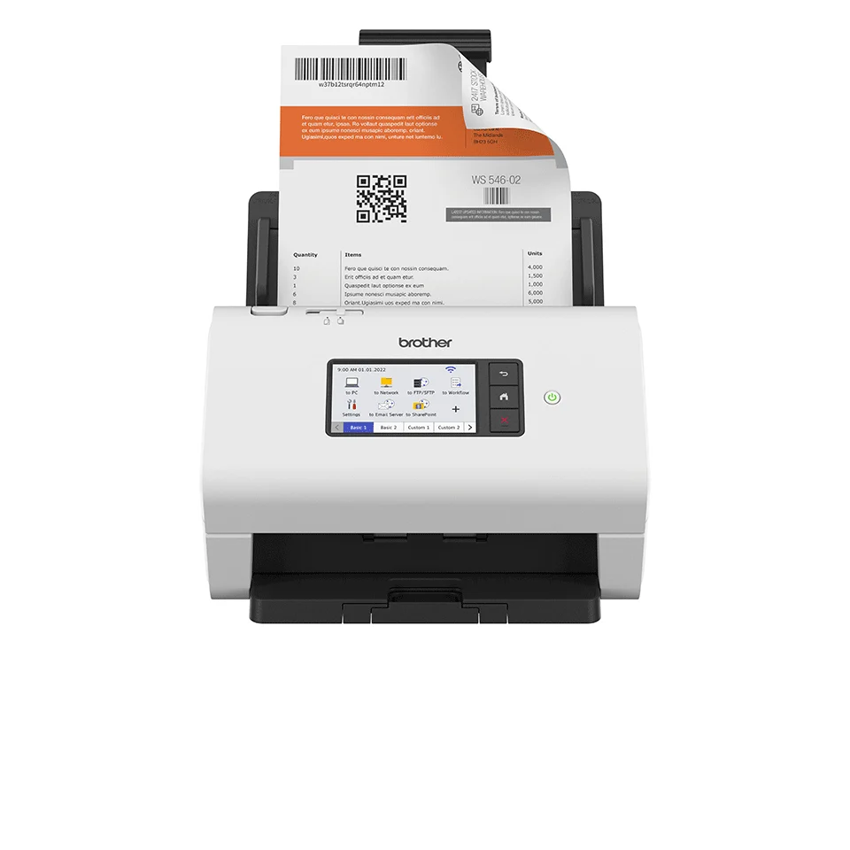 Brother ADS-4900W скенер ADF + листов скенер 600 x 600 DPI A4 Черен, Бяла — ADS4900WTF1