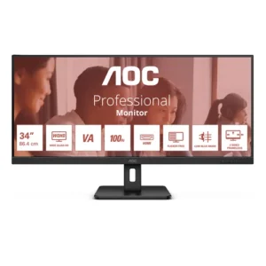 AOC U34E2M компютърен монитор 86,4 см (34") 3440 x 1440 пиксела Wide Quad HD Черен