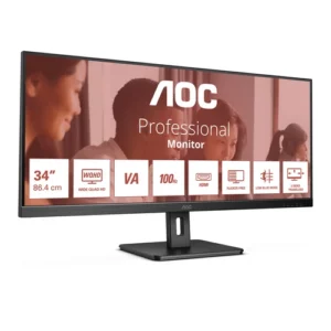 AOC U34E2M компютърен монитор 86,4 см (34") 3440 x 1440 пиксела Wide Quad HD Черен