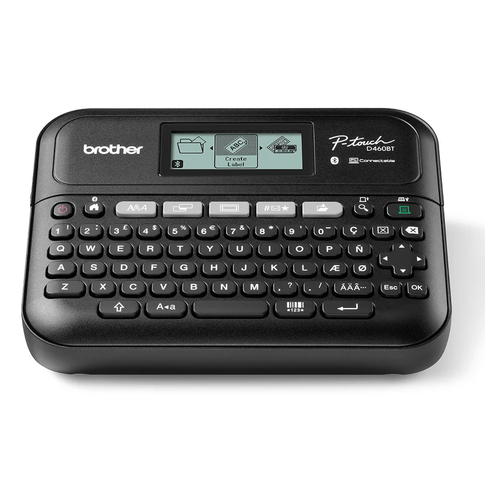 Brother PT-D460BTVP принтер за етикети Термичен трансфер 180 x 180 DPI 30 мм/сек Жична и безжична TZe Bluetooth QWERTY — PTD460BTVPYJ1