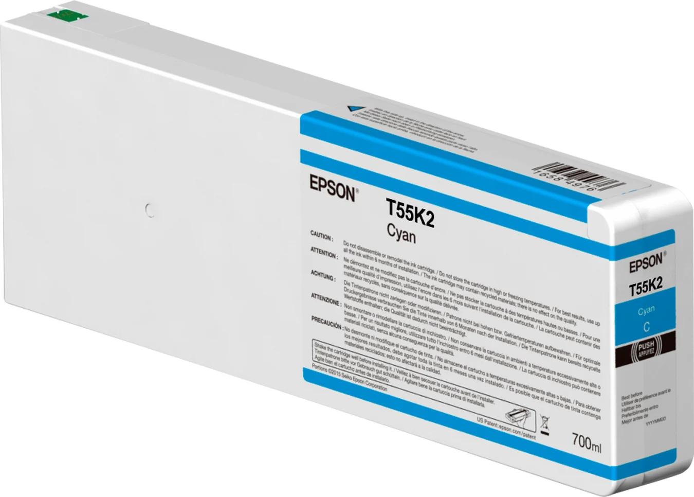 Epson Singlepack Cyan T55K200 UltraChrome HDX/HD 700ml — C13T55K200