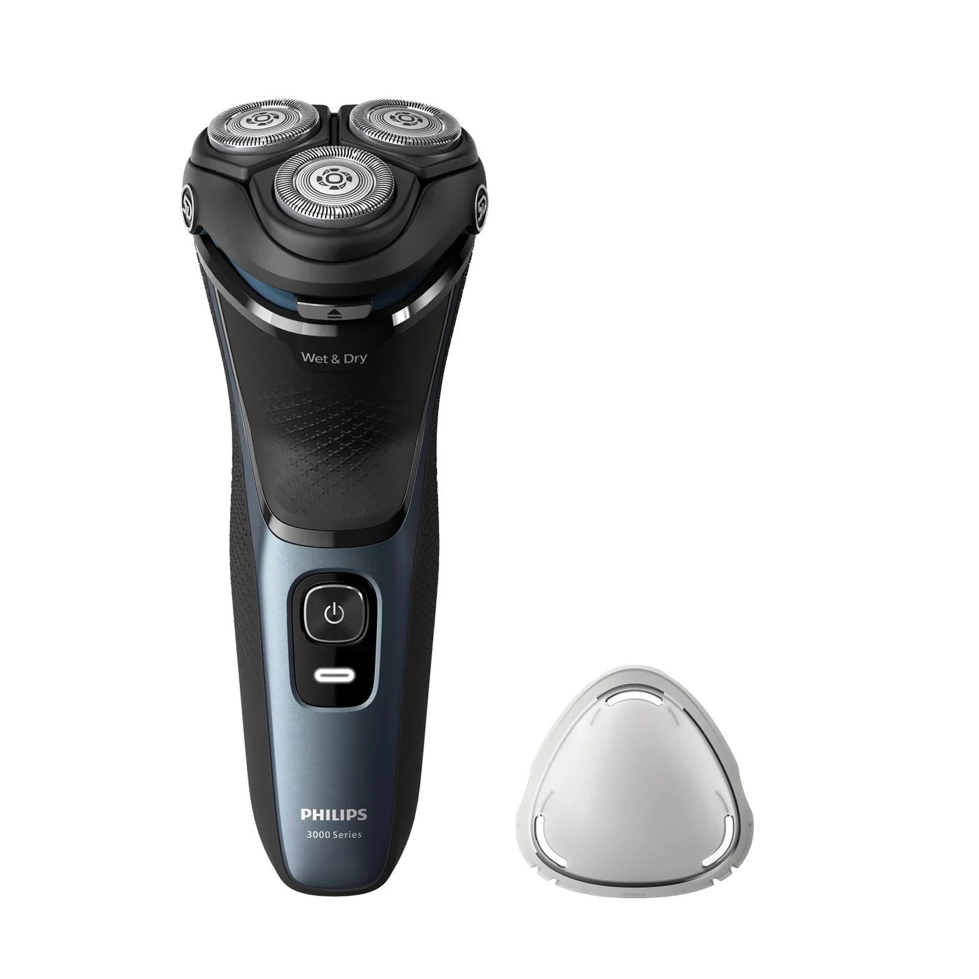 Комплект 4 бр. — Philips 3000 series S3144/00 мъжка самобръсначка Въртяща се самобръсначка Тример Син — S3144/00X4