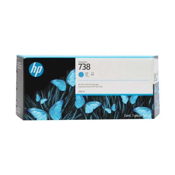 HP 738 300-ml Cyan DesignJet Ink Cartridge — 676M6A
