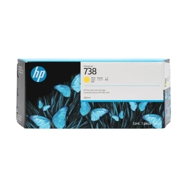 HP 738 300-ml Yellow DesignJet Ink Cartridge — 676M8A