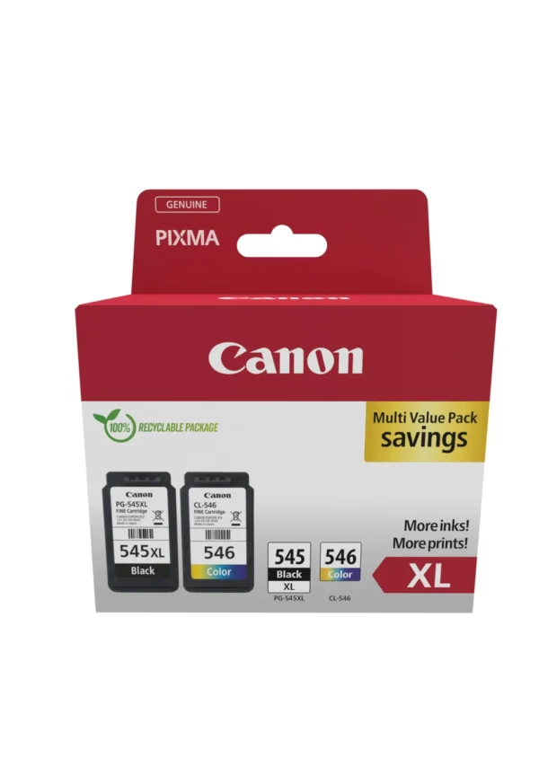Canon 8286B010 глава и патрон за мастиленоструен принтер 2 броя Оригинал Висок (XL) добив Черен, Синьо-зелен, Пурпурен, Жълт