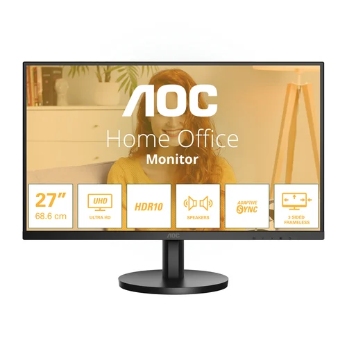 AOC B3 U27B3A компютърен монитор 68,6 см (27") 3840 x 2160 пиксела 4K Ultra HD LCD Черен