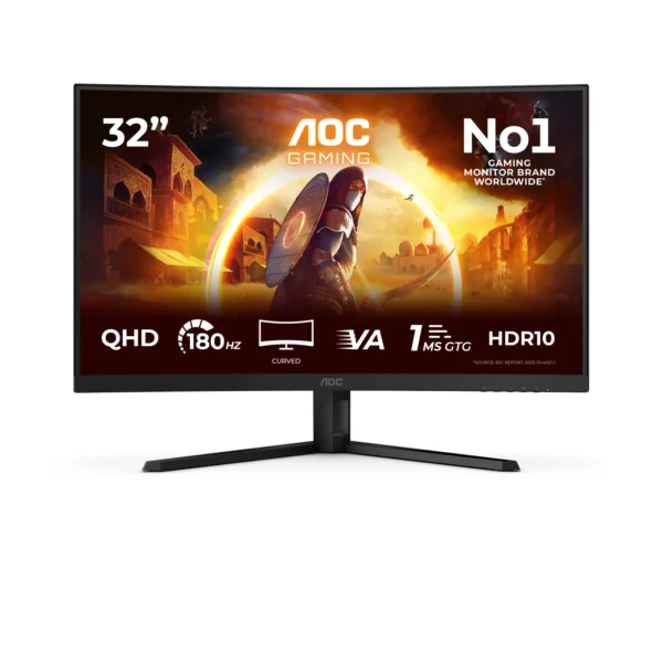 AOC G4 CQ32G4VE компютърен монитор 80 см (31.5") 2560 x 1440 пиксела Quad HD LCD Черен, Сив