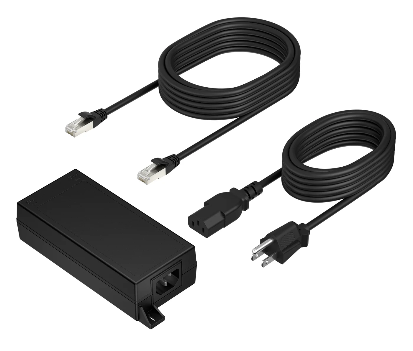 HP Poly PoE++ 65W 2.5G Adapter with 3.66m CAT6A Cable and Power Cord Черен — B5NH6AA#ABB