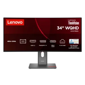 Lenovo ThinkVision T34WD-40 компютърен монитор 86,4 см (34") 3440 x 1440 пиксела Wide Quad HD LED Черен — 64AEGAT1EU