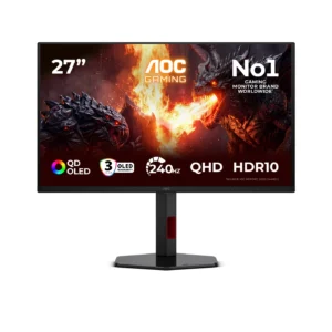 AOC G4 Q27G4ZDR компютърен монитор 67,3 см (26.5") 2560 x 1440 пиксела Quad HD QD-OLED Черен, Червен