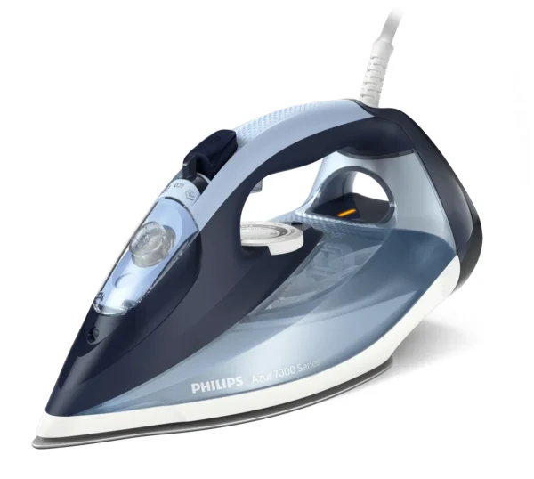 Philips 7000 series DST7020/20 HV парна ютия, искрящосиньо/памучносиньо