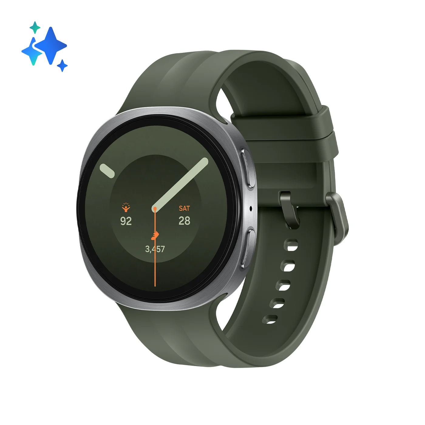Samsung Galaxy Watch9 3,81 см (1.5") AMOLED 44 мм Цифров 480 x 480 пиксела Тъчскрийн Сребърен Wi-Fi GPS (сателитен) — SM-L355FZSAEUE