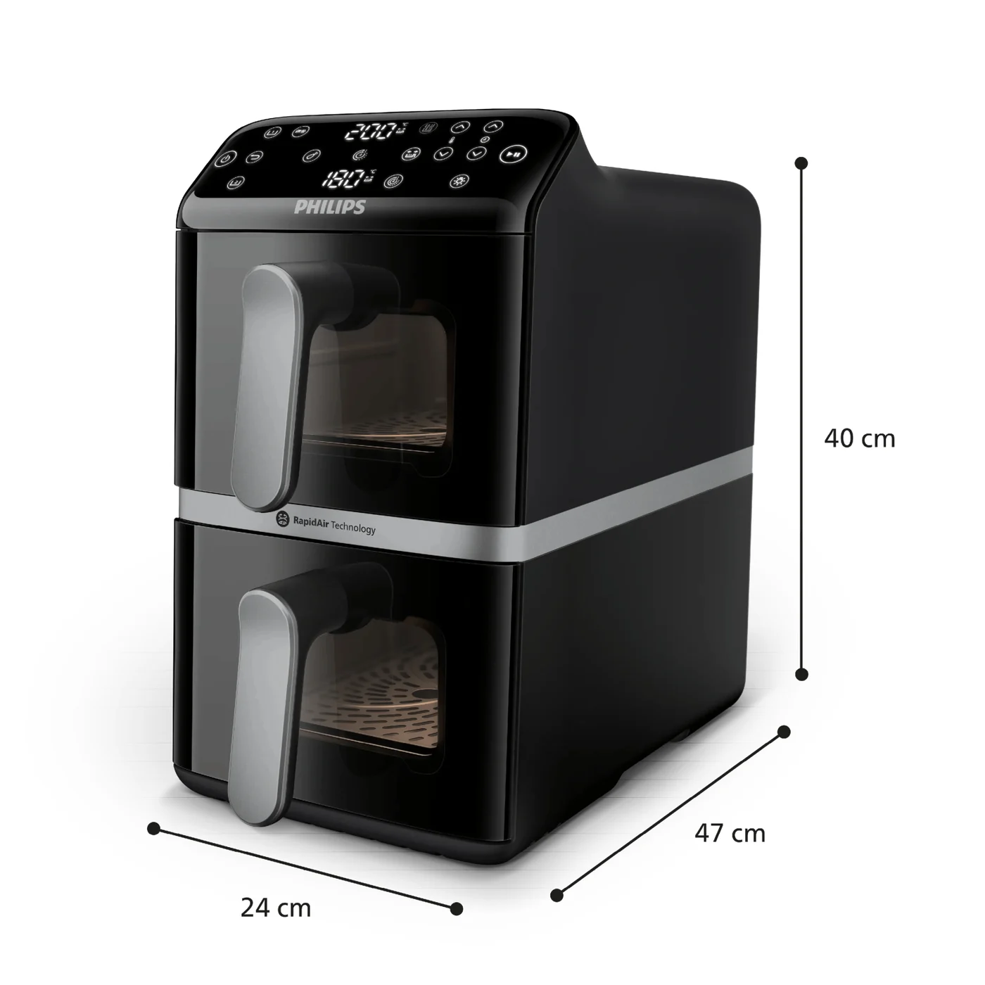 Philips 4000 series Вертикален Airfryer с двойна кошница от серия 4000 — NA461/00