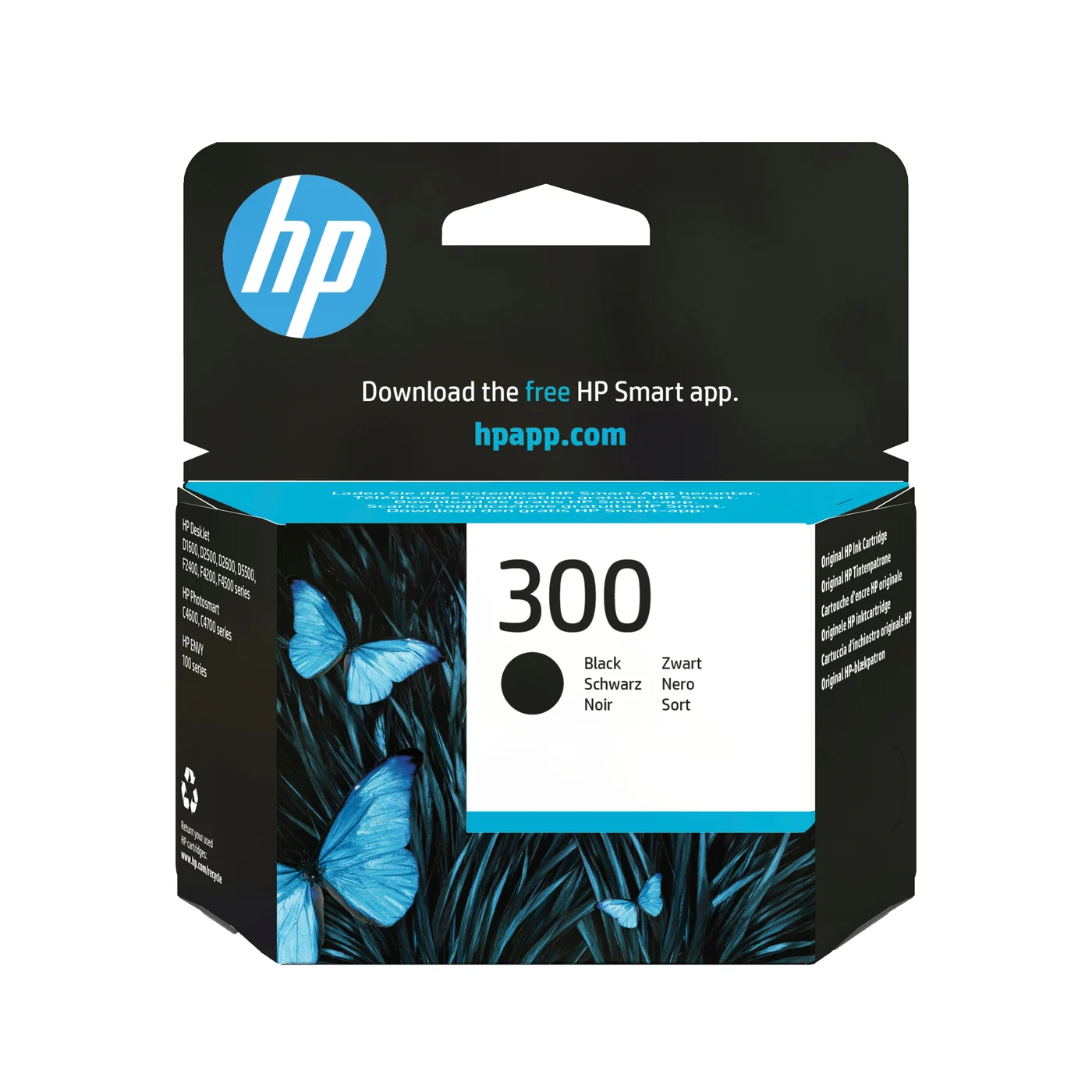 HP Оригинална касета с черно мастило 300 — CC640EE#LS1