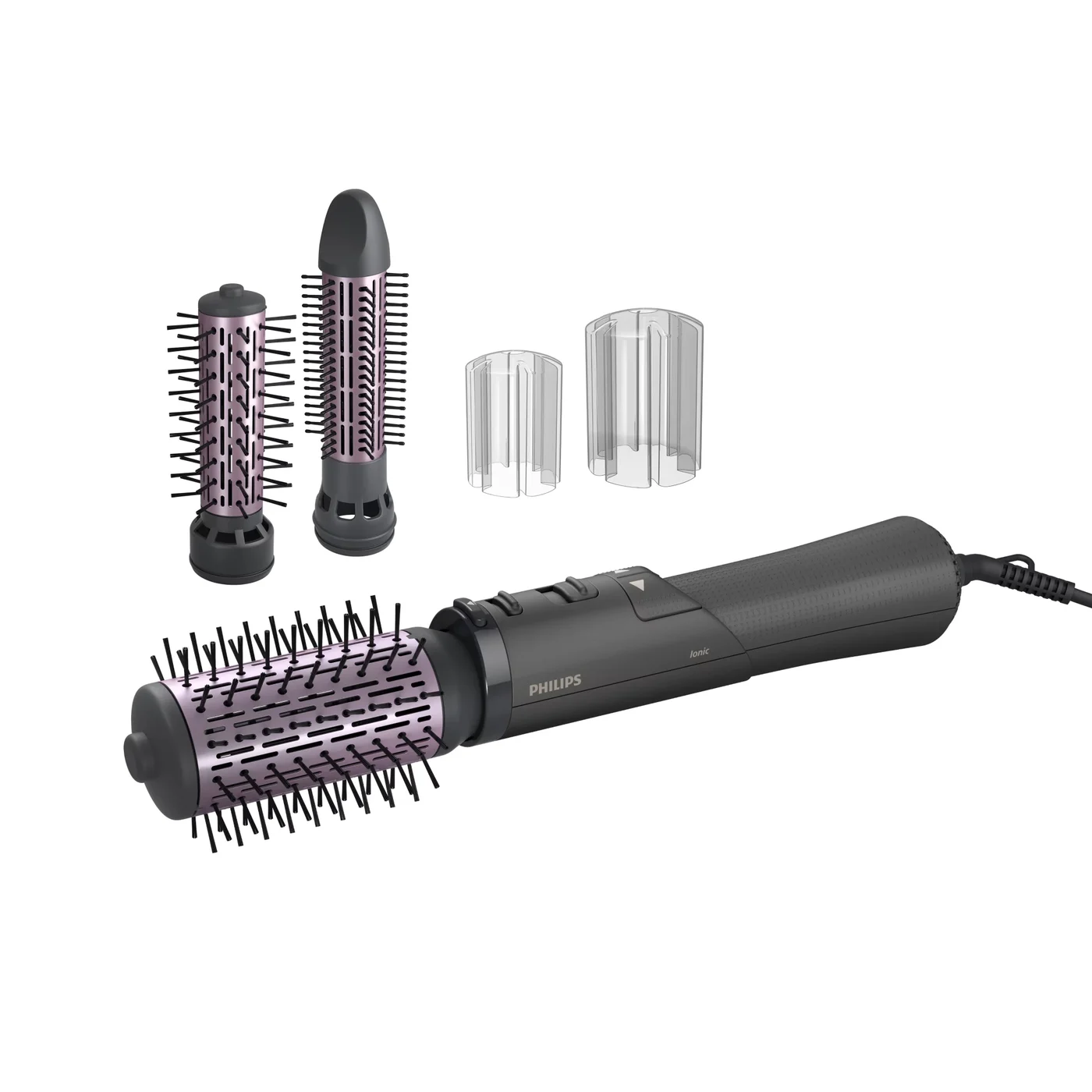 Philips 7000 series BHA715/00 преса и маша за коса Четка за къдрене Топъл Сив, Розов 1000 W 1,8 м